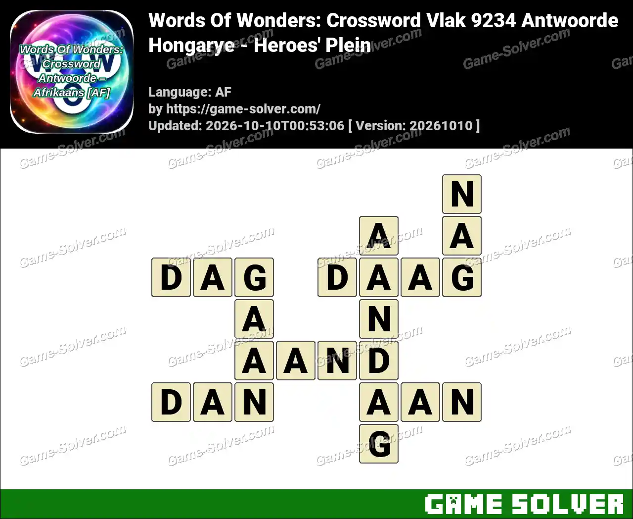 Words Of Wonders: Crossword Vlak 9234 Antwoorde – Hongarye – Heroes’ Plein